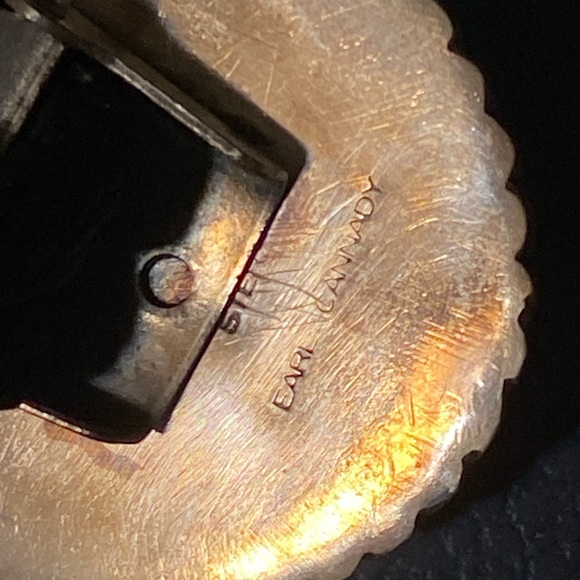 Antique Large Sterling Onyx Bolero Tie - Picture 4 of 4